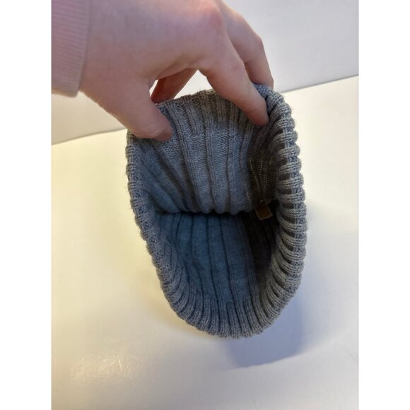 Michael Kors Gray Beanie Hat with pom Pom - Picture 6 of 7